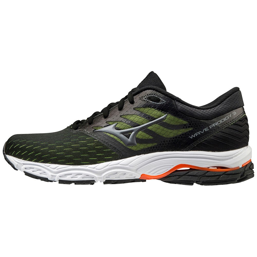 Sapatilhas Running Mizuno Wave Prodigy 3 - Homem - Pretas/Cinzentas/Laranja - SCBXO0387